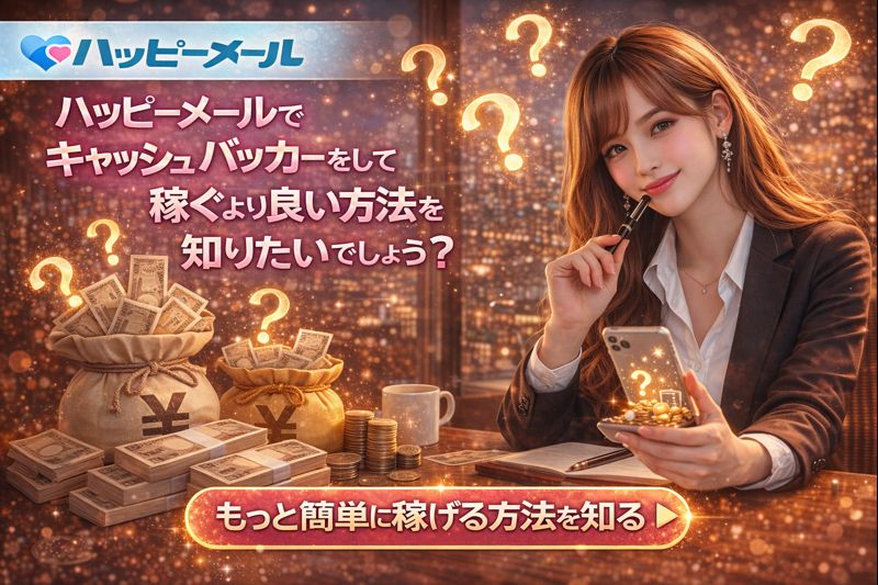 ハッピーメールでキャッシュバッカーをしてお小遣いは稼げるの？